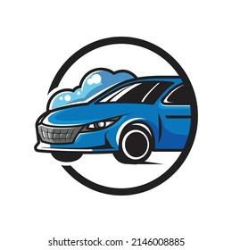 Logotipo de lavado de coches, coloreado, sencillo y moderno, vector EPS 10