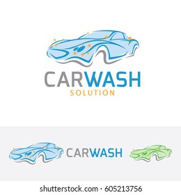 Car wash logo design. Automotive, Vehicle, Maintenance and Cleaning service logo concept. Vector logo template