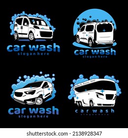 car wash logo design concept vector	