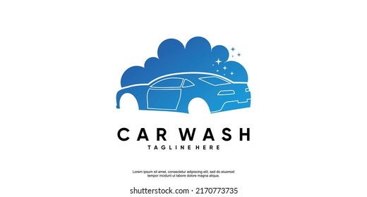 Car wash logo design with creative modern concept Premium Vector