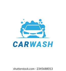 Car wash logo design idea with bubble soap