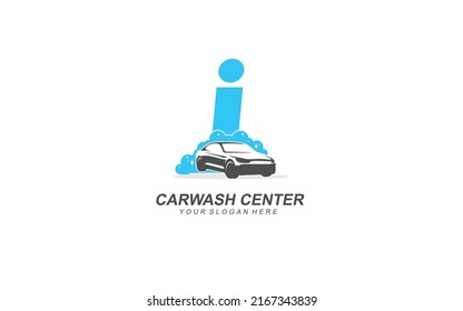 I Car wash logo design inspiration. Vector letter template design for brand.