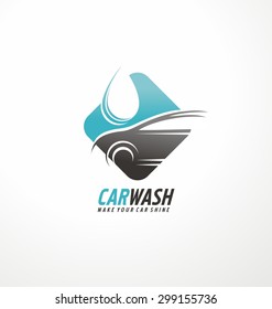 Car wash logo design layout. Corporate vector symbol concept. Unique auto cosmetic icon template.