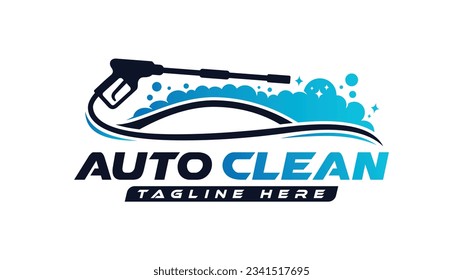 Autowaschanlage Logo-Design mit Druckwäsche