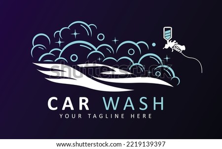 car wash logo design spa car vector illustration