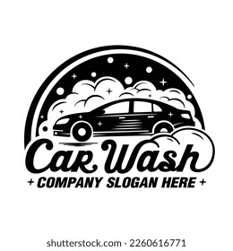 Car wash logo design template. Vector illustration.