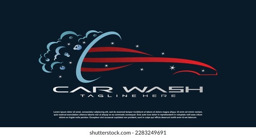 plantilla de diseño del logotipo de lavado de coches con vector de concepto creativo premium
