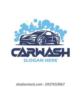  Car wash logo design template. Automotive car cleaning logo design.