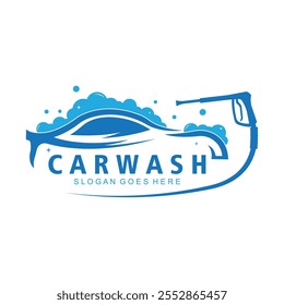 Car wash logo design template. Automotive car cleaning logo design.