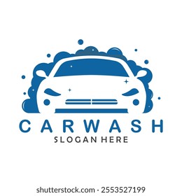 Car wash logo design template. Automotive car cleaning logo design.