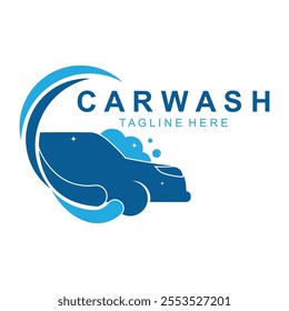 Car wash logo design template. Automotive car cleaning logo design.