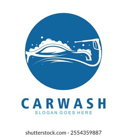 Car wash logo design template. Automotive car cleaning logo design.