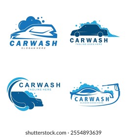 Car wash logo design template. Automotive car cleaning logo design.