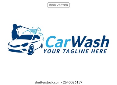 Car wash logo design template vector stock