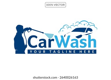 Car wash logo design template vector cleaning