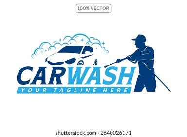 Car wash logo design template illustration