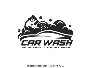 Ilustración vectorial del logotipo de lavado de coches