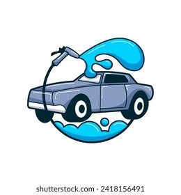 Design des Autowasch-Logos, Vektorvorlage, Logo für Autowaschen, Pkw-Reinigungswagen, Waschen und Service-Vektorgrafik-Logo-Design.