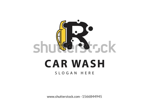 Car wash logo\
design vector. initial letter\
R