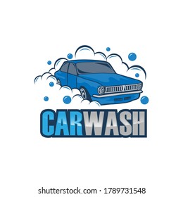 Diseño del concepto del logotipo de lavado de coches vectorial, plantilla del logotipo de limpieza de automóviles. EPS 10