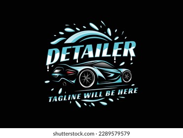 Car wash logo car detailing logo auto detailing logo detail sign polish sign vehicle service sign vehicle wash car cleaning car clean vector