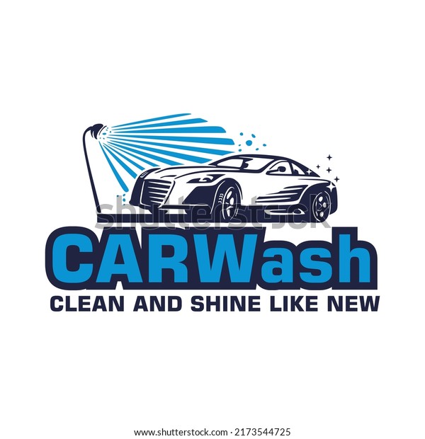 CAR WASH LOGO, GREAT SILHOUETTE OF car\
spray with water vector\
illustrations