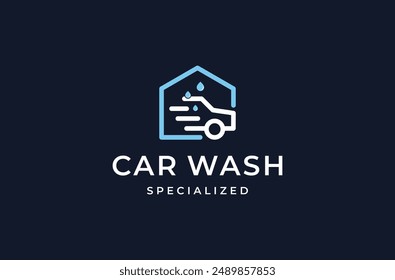 car wash logo mark premium vector