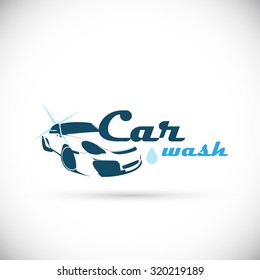 Car wash logo. service station . Isolated on white background. Vector