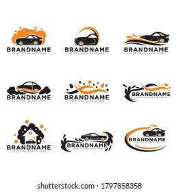 Car wash logo set icon vector template.