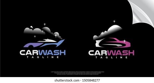 car wash logo set. modern design. vector icon illustration