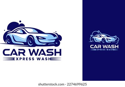 car wash logo sport car