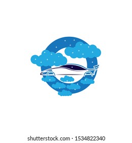 Car wash logo template. Car icon with Foam
