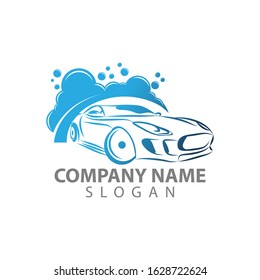 Car wash logo template. Car icon with Foam. Vector Illustration eps.10