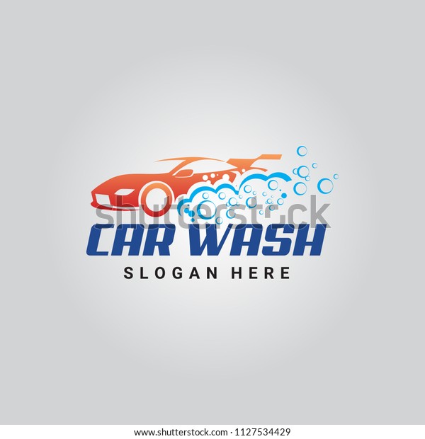 Car wash logo template. Car icon with Foam. Vector\
Illustration eps.10