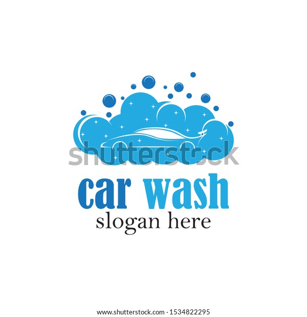 Car wash logo
template. Car icon with
Foam
