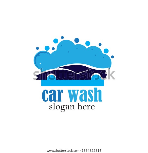 Car wash logo\
template. Car icon with\
Foam\
