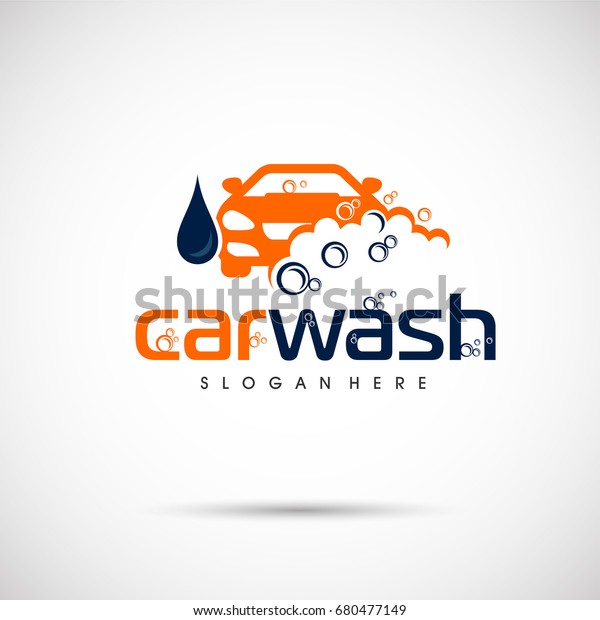 Car wash logo template. Car icon with Foam. Vector\
Illustration eps.10