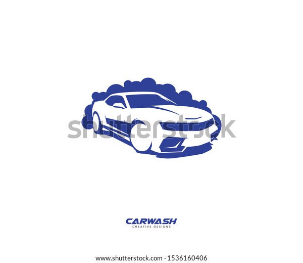 Car wash logo template. Car wash\
silhouette vector, black and white color\
illustration