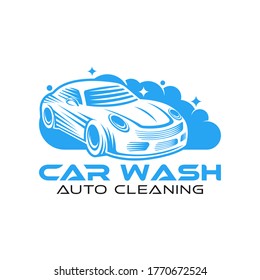 Car Wash Logo Vector Illustration template. Trendy Car Wash vector logo icon silhouette design. Car Auto Cleaning logo vector illustration for car wash service.