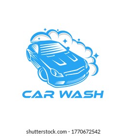 Car Wash Logo Vector Illustration template. Trendy Car Wash vector logo icon silhouette design. Car Auto Cleaning logo vector illustration for car wash service.