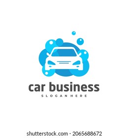 Plantilla vectorial del logotipo de lavado de coches, Conceptos de diseño del logotipo de coches creativos
