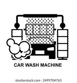 Symbol der Autowaschanlage. Auto-Waschmaschine einzeln auf Vektorgrafik.