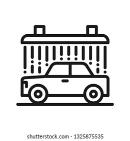 Car wash machine icon. Stroke outline style. Line vector. Isolate on white background.