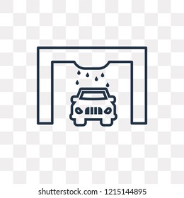 Car Wash Machine vector outline icon isolated on transparent background, high quality linear Car Wash Machine transparency concept can be used web and mobile