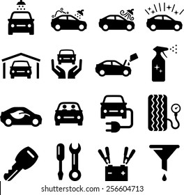 Car wash and maintenance icons