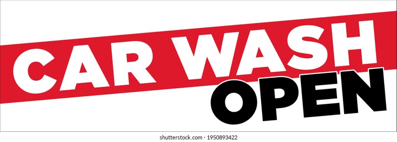 Car Wash Open Banner | 24" x 72" Large Format Signage for Small Businesses | Vector Eye-Catching Layout