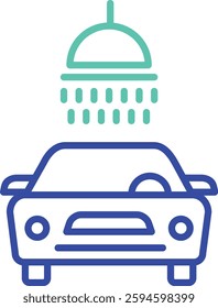 Car Wash outline dual color vector illustration icon design