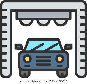 Car Wash Outline Filled Style Icon