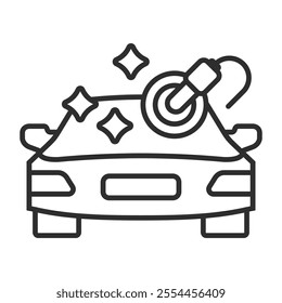 Car wash outline icon, editable vector illustration and transparent graphic element. Isolated on white background