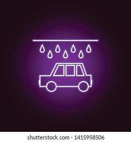 car wash outline icon in neon style. Elements of car repair illustration in neon style icon. Signs and symbols can be used for web, logo, mobile app, UI, UX